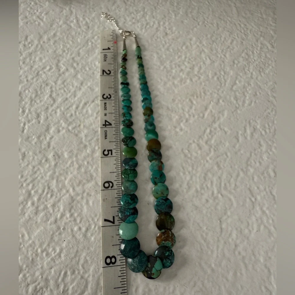 Turquoise Coin Beaded Necklace - Picture 3 of 5